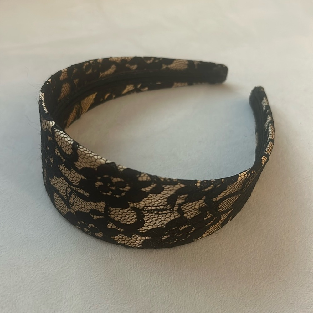 Gold and Black Lace Head Band